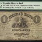 1837 $1 HENRYS BANK montreal  banknote PMG 12 scarce