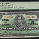 1937  $1 BANK OF CANADA  PMG 65  choice unc   BC-21d