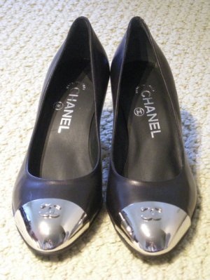 Chanel Quilted Cap Toe Ballet Flats - Size 8 / 38, Chanel Shoes