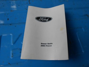 03 2003 Ford Focus owners manual