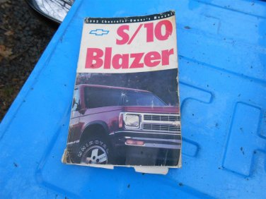 92 1992 Chevy S10 Blazer SUV owners manual