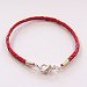 Red Bola Style Leather Bracelet