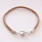 Tan Bola Style Leather Bracelet