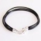 Black Surfer Style Leather Bracelet