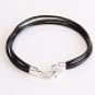 Black Surfer Style Leather Bracelet
