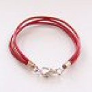 Red Surfer Style Leather Bracelet