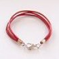 Red Surfer Style Leather Bracelet