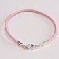 Light Pink Classic Style Leather Bracelet