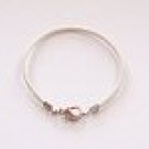 White Classic Style Leather Bracelet