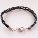 Black Braided Leather Bracelet