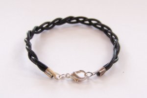 Black Braided Leather Bracelet