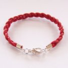 Red Braided Leather Bracelet