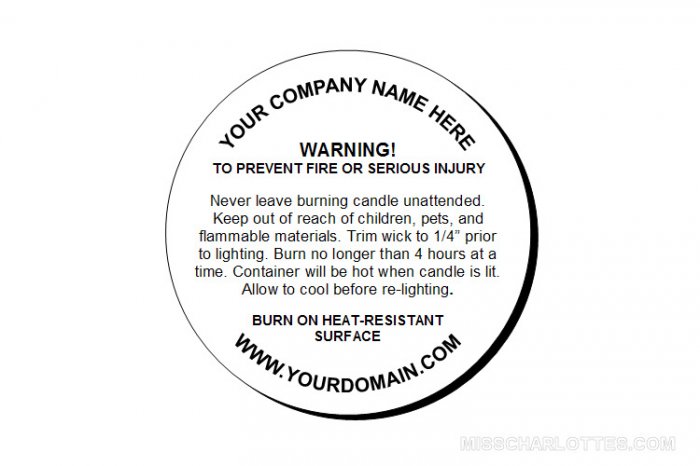 1 67 Inch Customized Candle Warning Round Labels Style 2