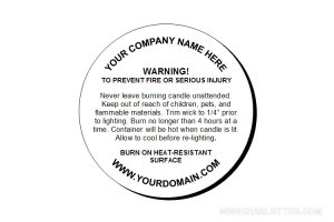 1.67 inch Customized Candle Warning Round Labels Style 2 - 120 cnt