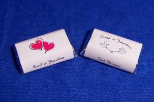 112 Personalized Wedding Miniature Candy Wrapper Favor Labels Styles #1&2