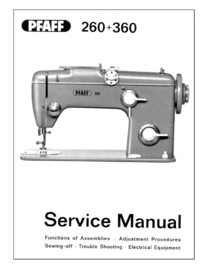 Pfaff 260 Sewing Machine Service Manual Pdf