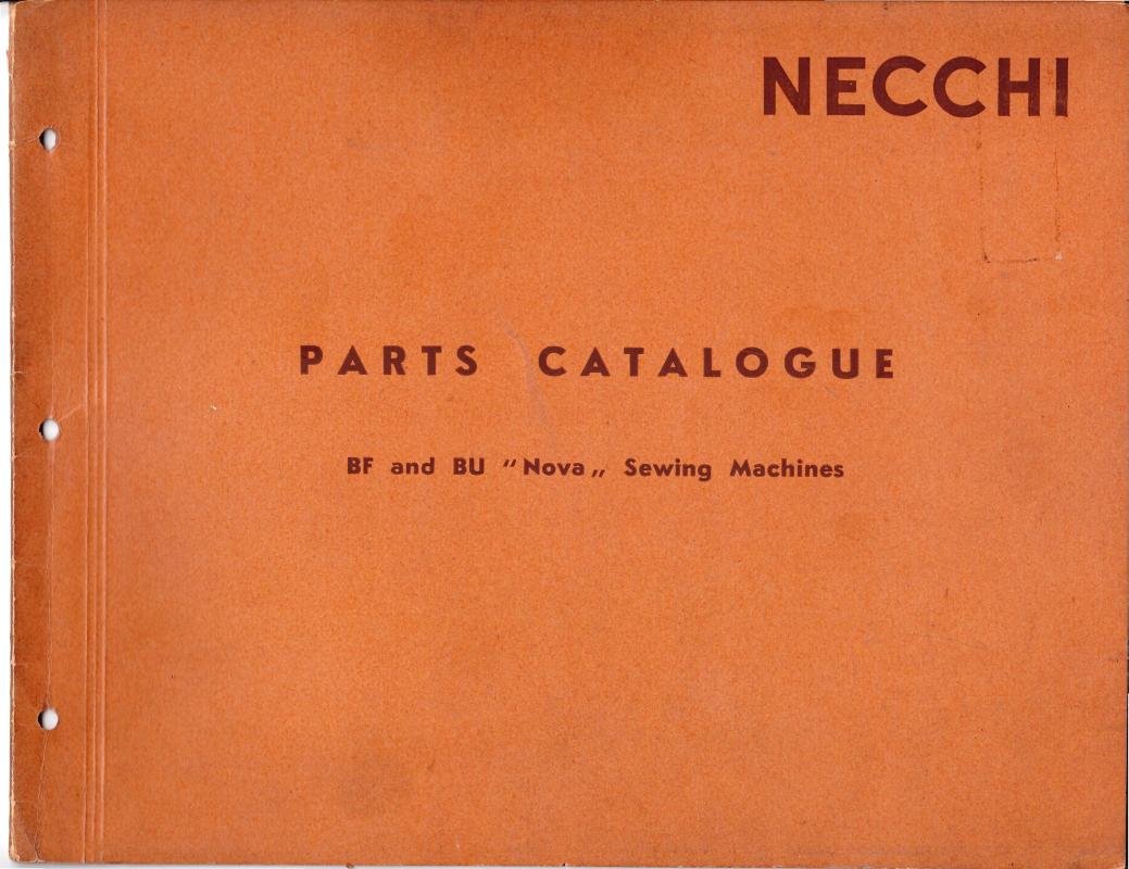 Necchi BF BU Nova Sewing Machine Parts Catalogue Manual Pdf