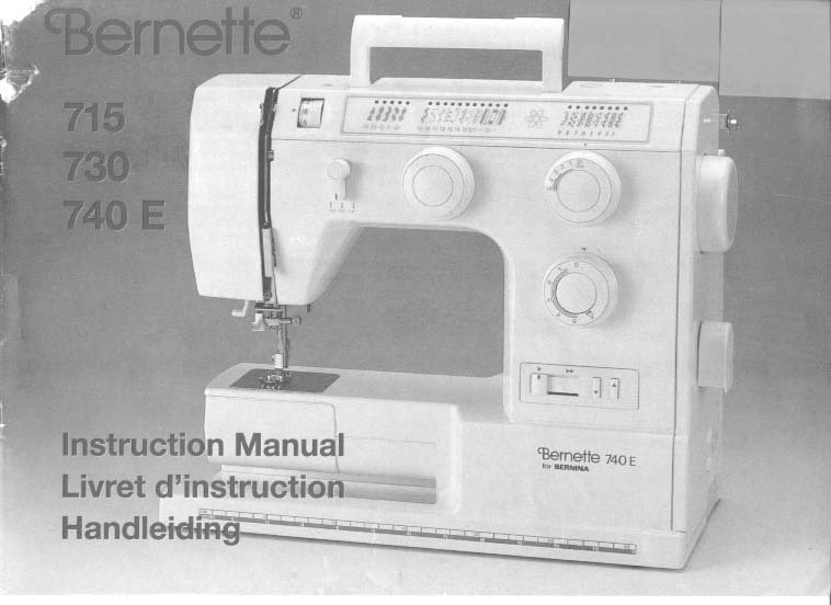 Bernina 715, 730, 740E Sewing Machine Manual Pdf