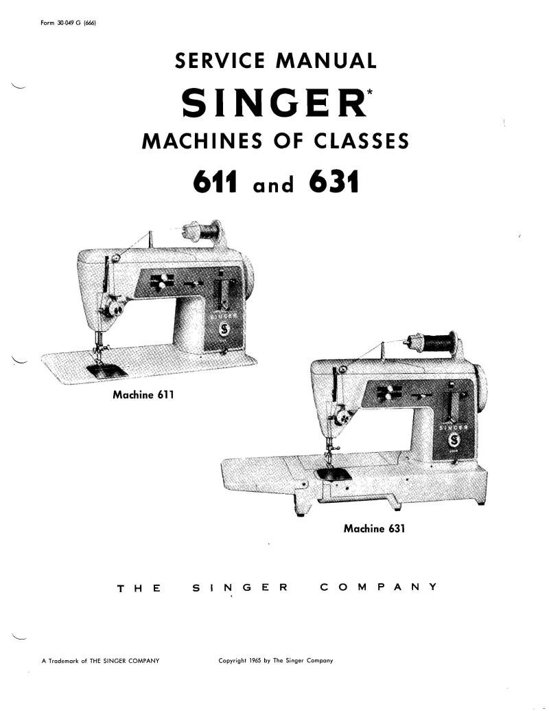 Singer 631 Sewing Machine Service Manual Pdf