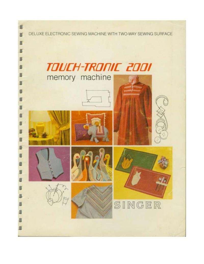 Singer 2001 TouchTronic Sewing Machine Instruction Manual Pdf