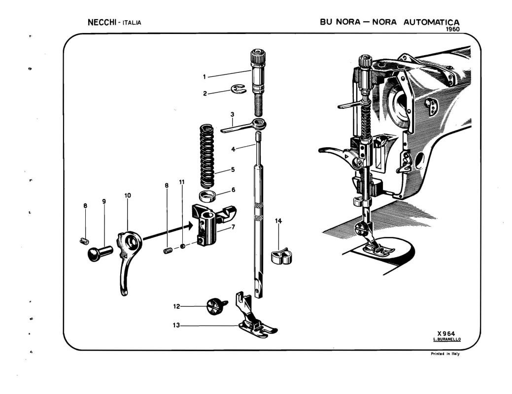 Necchi Model 1960 BU Sewing Machine Parts Catalogue Pdf