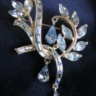 Vintage COROCRAFT Sapphire Blue Rhinestone BROOCH/PIN