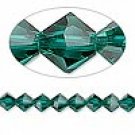8mm swarovski crystal *emerald* with gold spacer 7 inch bracelet