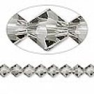 8mm swarovski crystal *black diamond* with Silver Spacers 7 inch Bracelet