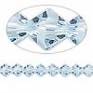 8mm swarovski crystal *aquamarine* with gold spacer 7 inch bracelet