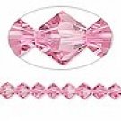 8mm Swarovski crystal *rose* with silver spacers 7 inch bracelet