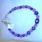 Blue/Star Glass Beads pink spacers Clamp Bracelet