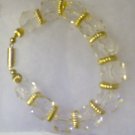 Chunky Clear Glass beads with Gold spacers Magnet Clamp