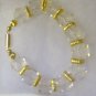 Chunky Clear Glass beads with Gold spacers Magnet Clamp