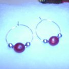Earring- Silver with red Stones