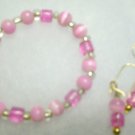 Pink and clear with matching earrings