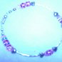 pink with silver long beads