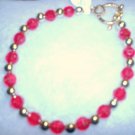 red with silver bracelet