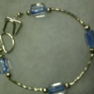 clear with blue inside glass bead bracelet