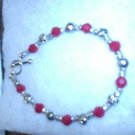 red with rose spacers