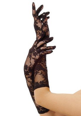 Elbow Length Gloves with Stretch Lace Leg Avenue Style# G1850-BLK-OS