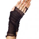 Fingerless Fishnet Gloves with Rhinestone Trim Leg Avenue Style# 2011-BLK-OS