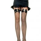 Industrial Fishnet Thigh High Nylon Stocking with Dollar Sign and Bow Top Leg Avenue Style# 9055-BLK