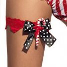 Lace Garter with Candy Cane and Polka Dot Bow Leg Avenue Style# 31011-RED-OS