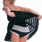 Lace Ruffle Rumba Brief Panty Sexy Lingerie Intimate Apparel Leg Avenue Style# 2888-BLKBLK-ML