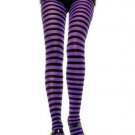 Lurex Stripe Sexy Tights Hosiery Leg Wear Leg Avenue Style# 7107-BLKPUR-OS