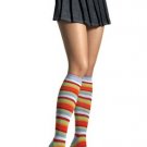 Lycra Acrylic Knee High Stocking Socks with Multi Color Stripes Leg Avenue Style# 5576-MULTI-OS