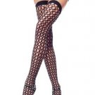 Lycra Crochet Thigh High Nylon Stocking Leg Avenue Style# 9070-BLK-OS