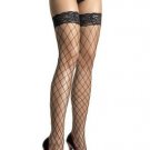 Lycra Fence Net Thigh High Nylon Stocking with Lace Top Leg Avenue Style# 9037-LTPNK-OS