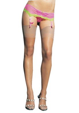 Lycra Mesh Garter Belt with G-String Leg Avenue Style# 8889-BLK-OS