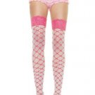 Lycra Sheer Thigh High Hold Ups Nylon Stocking with Woven Diamond Bow Pattern and Silicone Elastic S